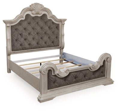 Bruchandi California King Upholstered Panel Bed - Gray Upholstered Bed modern furniture Contempo Furniture