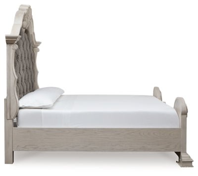 Bruchandi California King Upholstered Panel Bed - Gray Upholstered Bed modern furniture Contempo Furniture