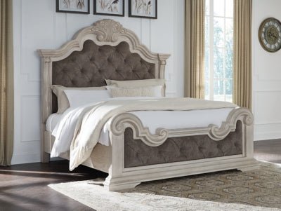 Bruchandi California King Upholstered Panel Bed - Gray Upholstered Bed modern furniture Contempo Furniture