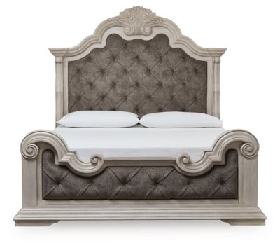 Bruchandi California King Upholstered Panel Bed - Gray Upholstered Bed modern furniture Contempo Furniture
