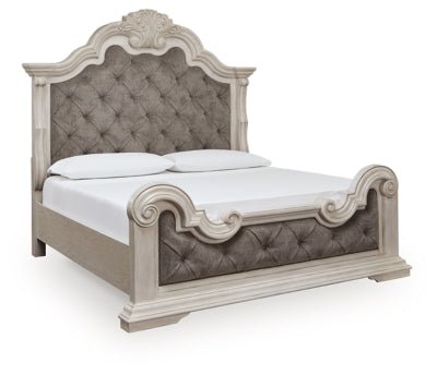 Bruchandi King Upholstered Panel Bed - Gray Upholstered Bed modern furniture Contempo Furniture