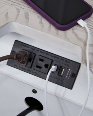 Bruchandi Nightstand - Gray Nightstand w/ Charging Station modern furniture Contempo Furniture