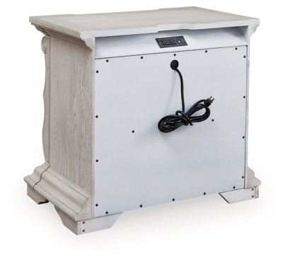 Bruchandi Nightstand - Gray Nightstand w/ Charging Station modern furniture Contempo Furniture