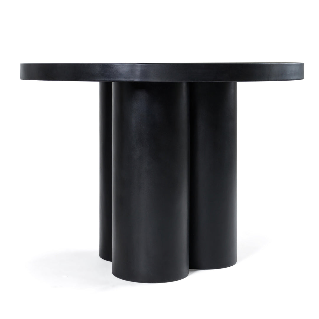 Bruni - Modern Black Concrete Round Dining Table