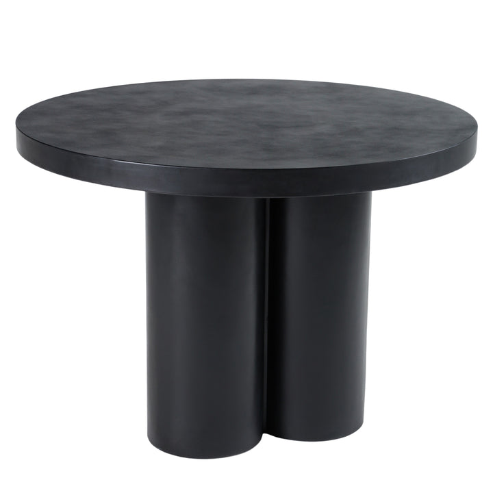 Bruni - Modern Black Concrete Round Dining Table