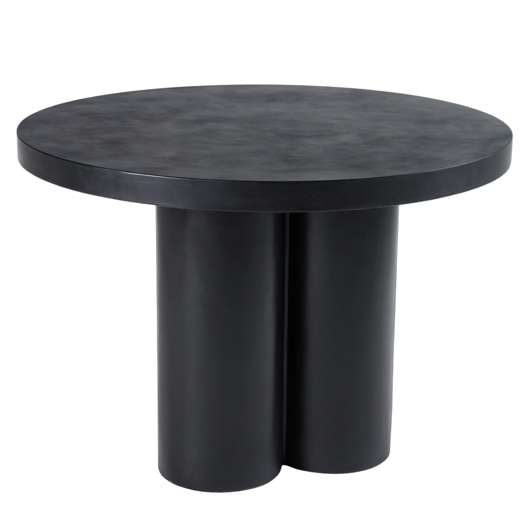 Bruni - Modern Black Concrete Round Dining Table
