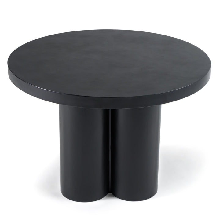 Bruni - Modern Black Concrete Round Dining Table