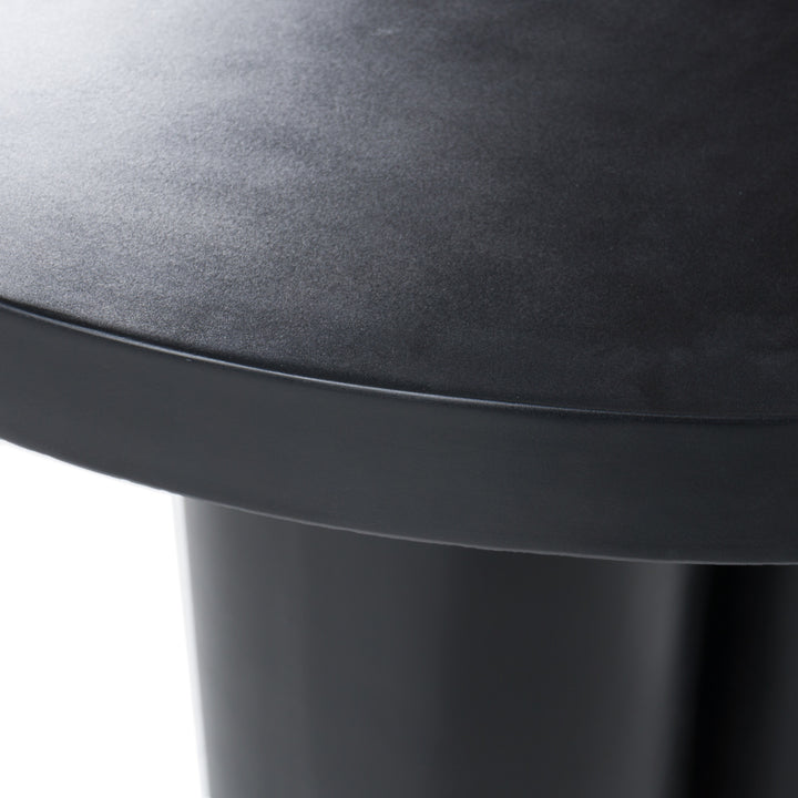 Bruni - Modern Black Concrete Round Dining Table