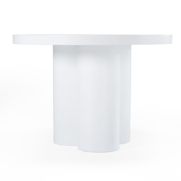 Bruni  Modern White Concrete Round Dining Table