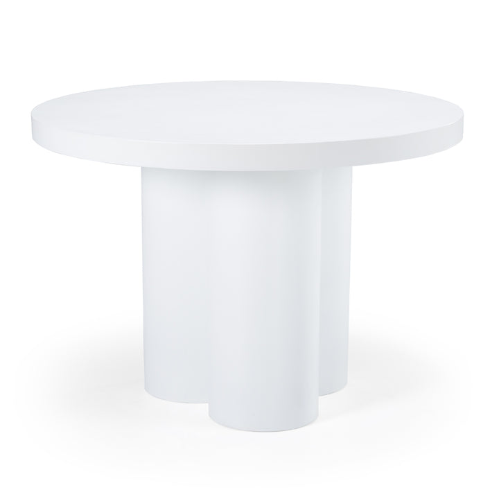 Bruni - Modern White Concrete Round Dining Table - View 3