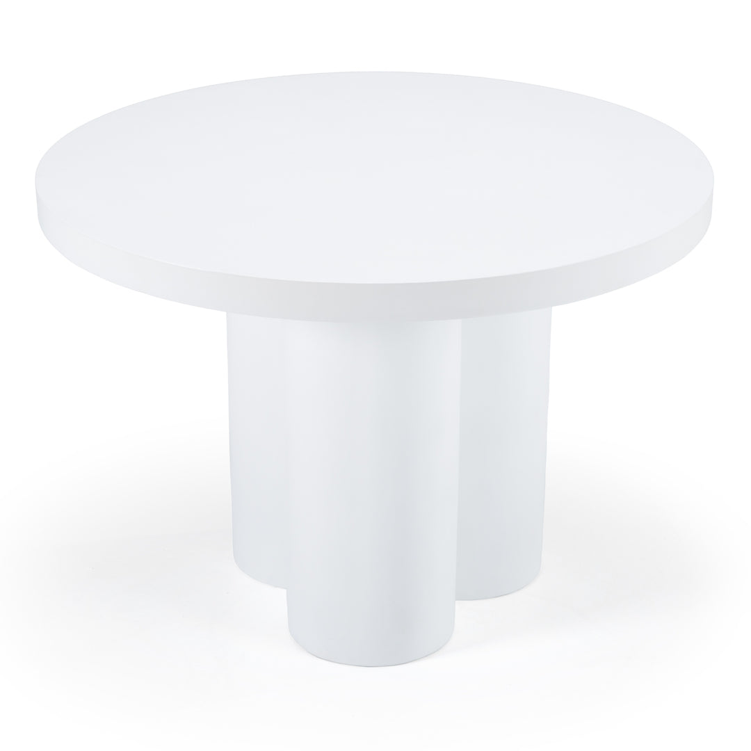Bruni  Modern White Concrete Round Dining Table