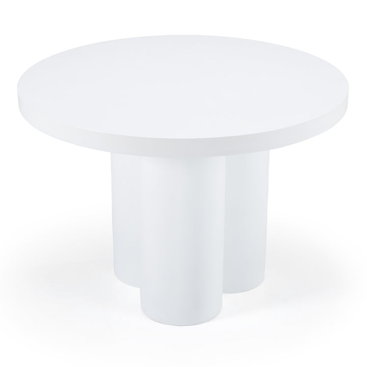 Bruni  Modern White Concrete Round Dining Table