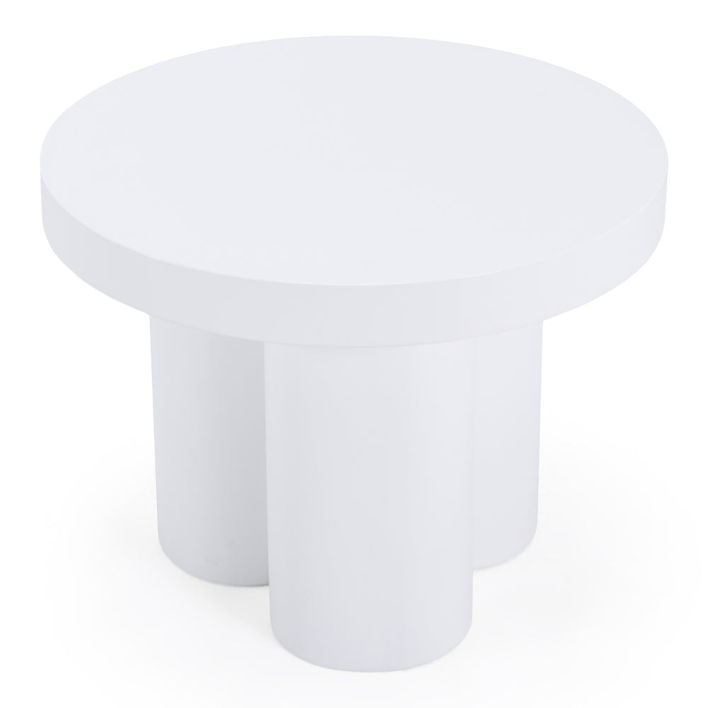 Bruni - Modern White Concrete End Table - View 4