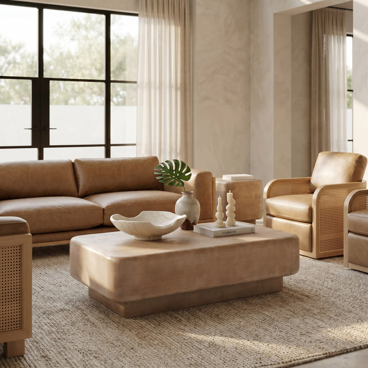 Bruno - Modern Mango Wood Rectangular Coffee Table