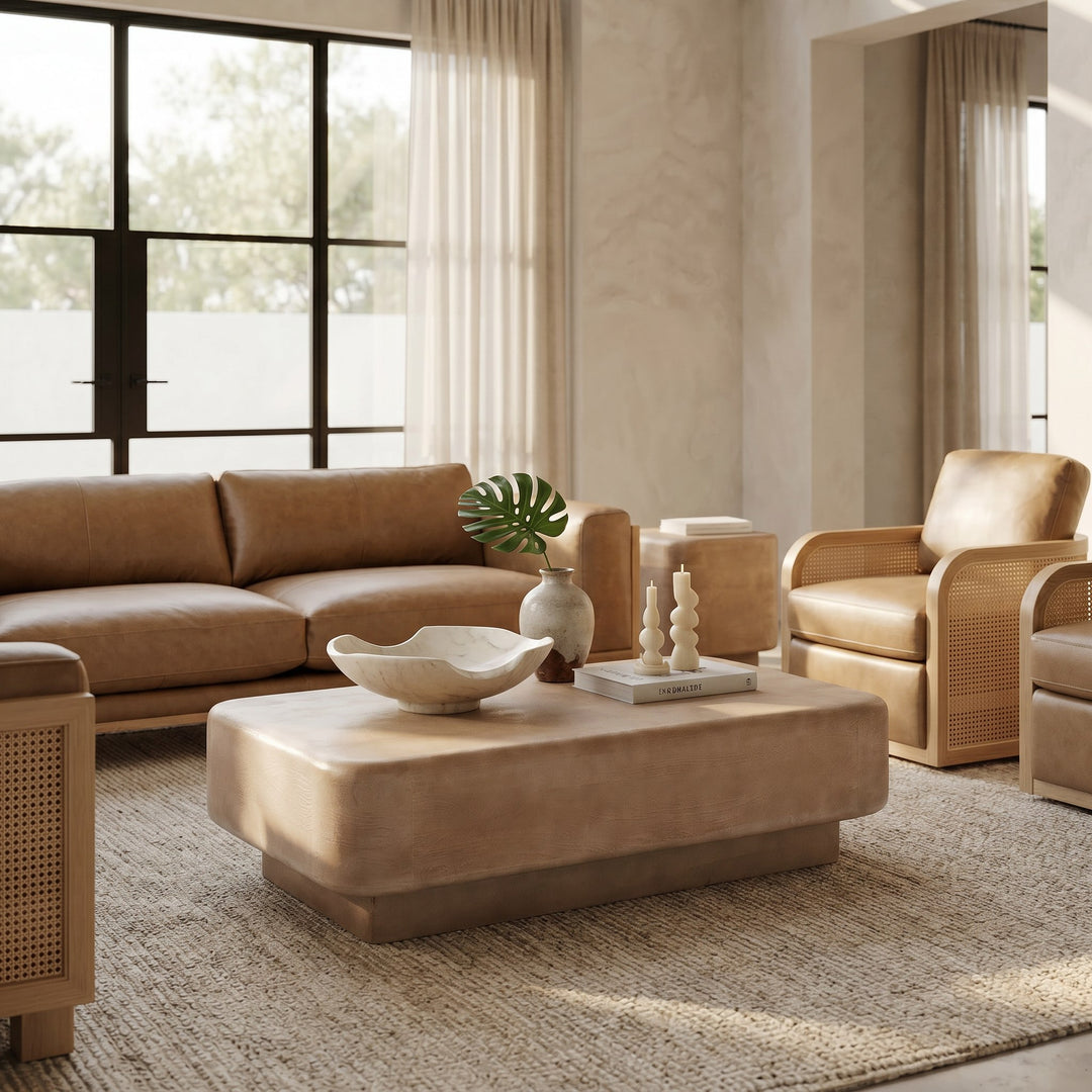Bruno - Modern Mango Wood Rectangular Coffee Table