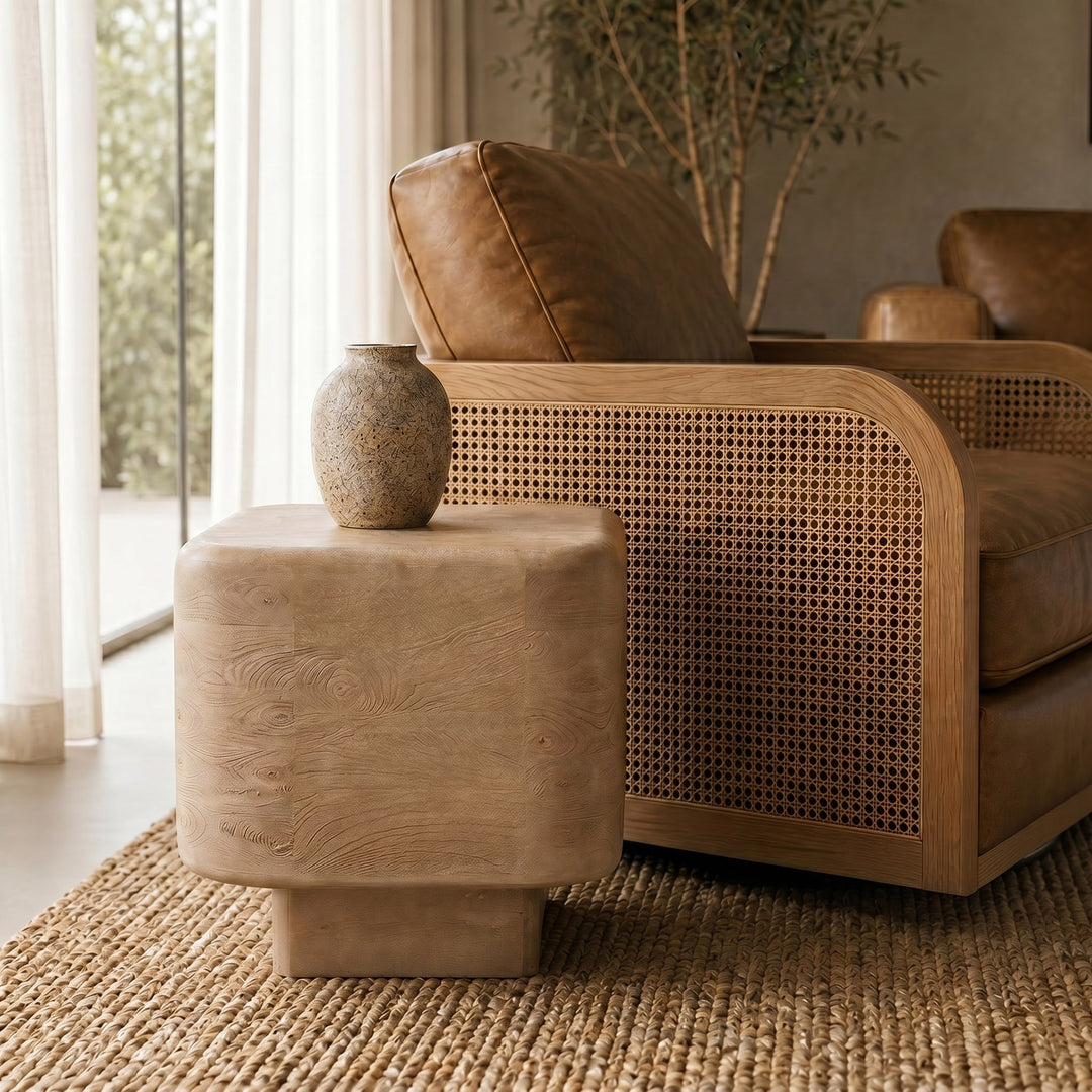 Bruno - Modern Mango Wood Square End Table