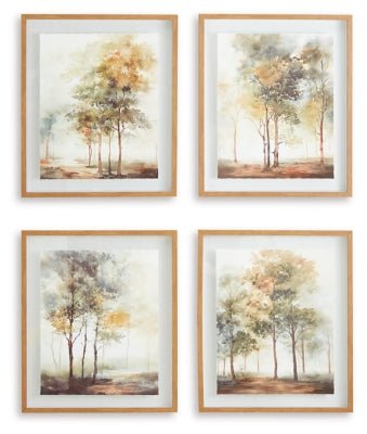 Bryneford Wall Art (Set of 4) - Light Brown Framed Print Set modern furniture Contempo Furniture