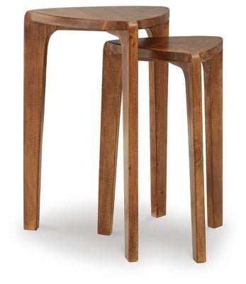 Brynnleigh Accent Table (Set of 2) - Light Brown Table Set modern furniture Contempo Furniture
