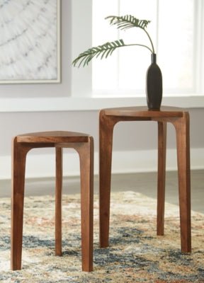 Brynnleigh Accent Table (Set of 2) - Light Brown Table Set modern furniture Contempo Furniture