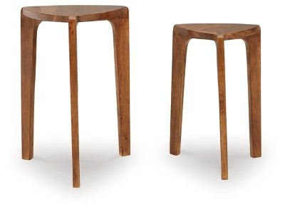Brynnleigh Accent Table (Set of 2) - Light Brown Table Set modern furniture Contempo Furniture
