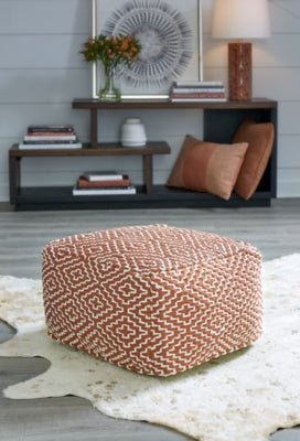 Brynnsen Pouf - Red Accent Pouf modern furniture Contempo Furniture