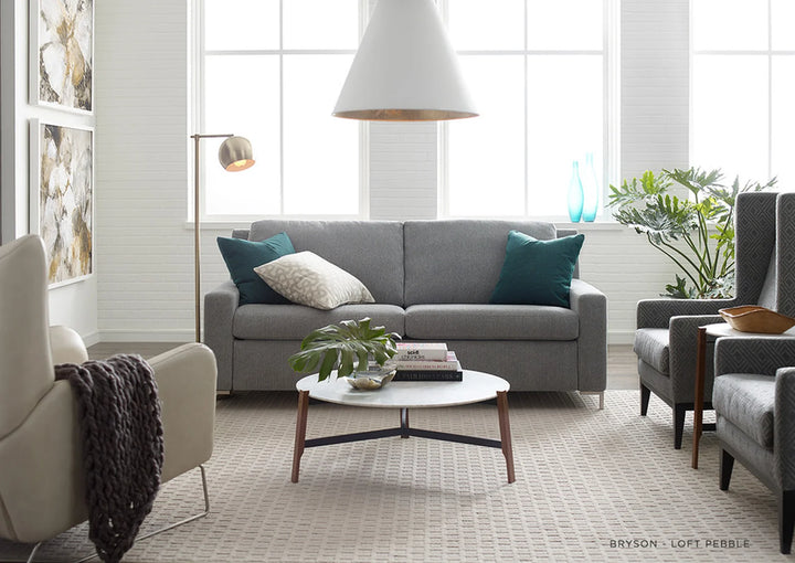 Bryson Comfort Sleeper in Loft Pebble Fabric – Modern Living Room Setting