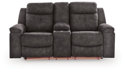 Brysonview Reclining Loveseat with Console - Dark Gray Reclining Loveseat modern furniture Contempo Furniture