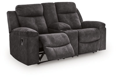 Brysonview Reclining Loveseat with Console - Dark Gray Reclining Loveseat modern furniture Contempo Furniture