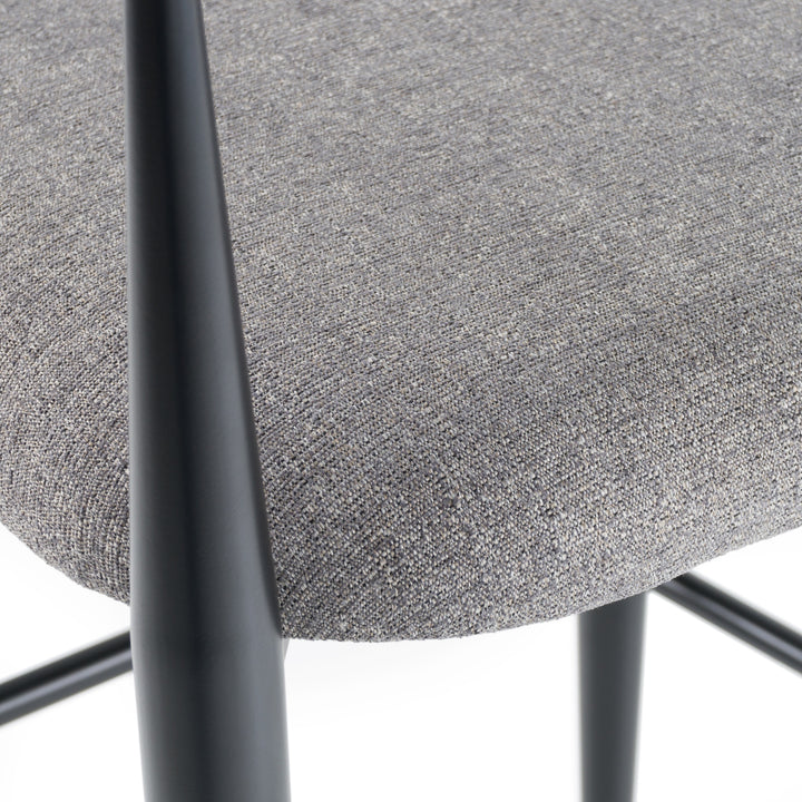 Buchtel - Mid-Century Modern Medium Grey + Gold Arm + Black Bar Chair