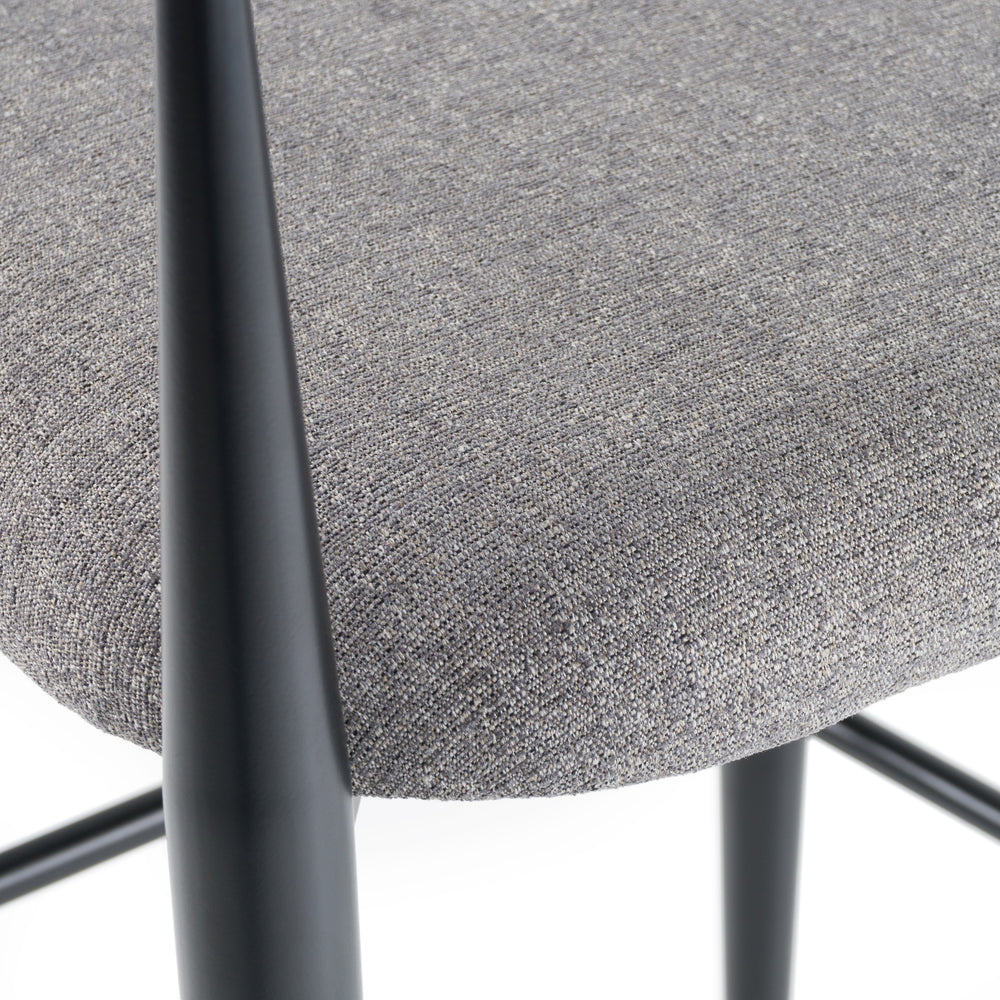 Buchtel - Mid-Century Modern Medium Grey + Gold Arm + Black Bar Chair - View 6