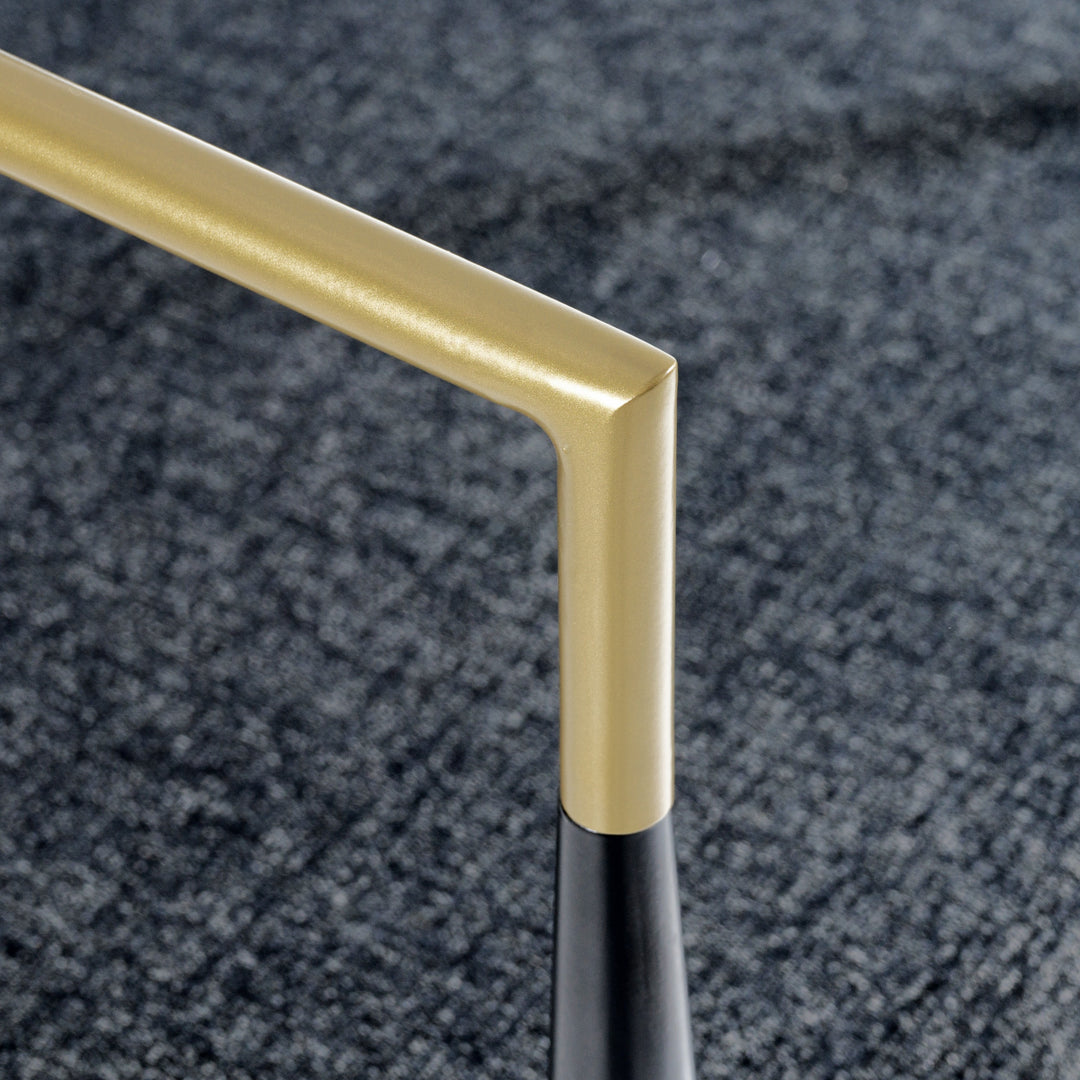 Buchtel  Mid-Century Modern Dark Grey + Gold Arm + Black Bar Chair