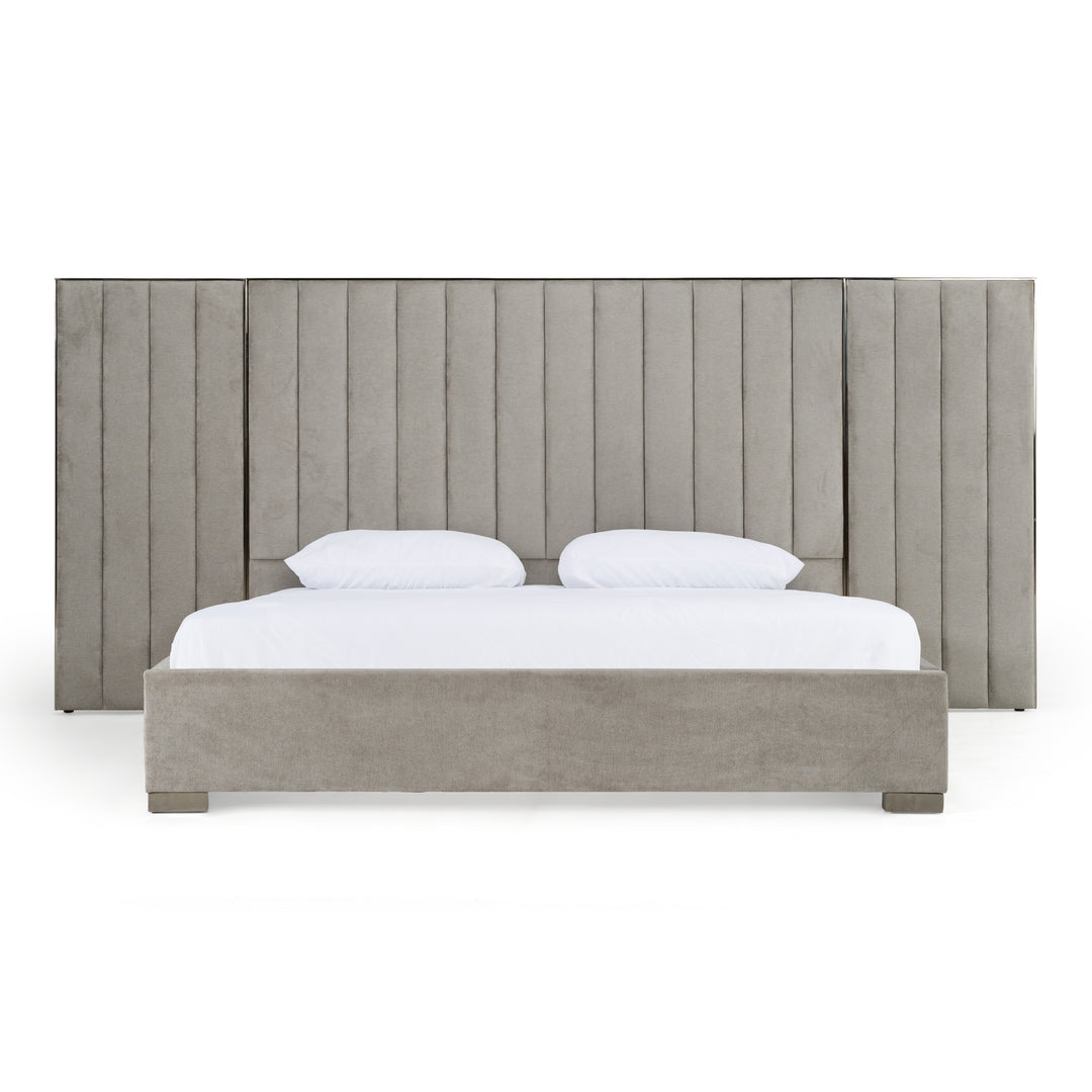 Buckley - Modern Grey  and  Black Stainless Steel Bed