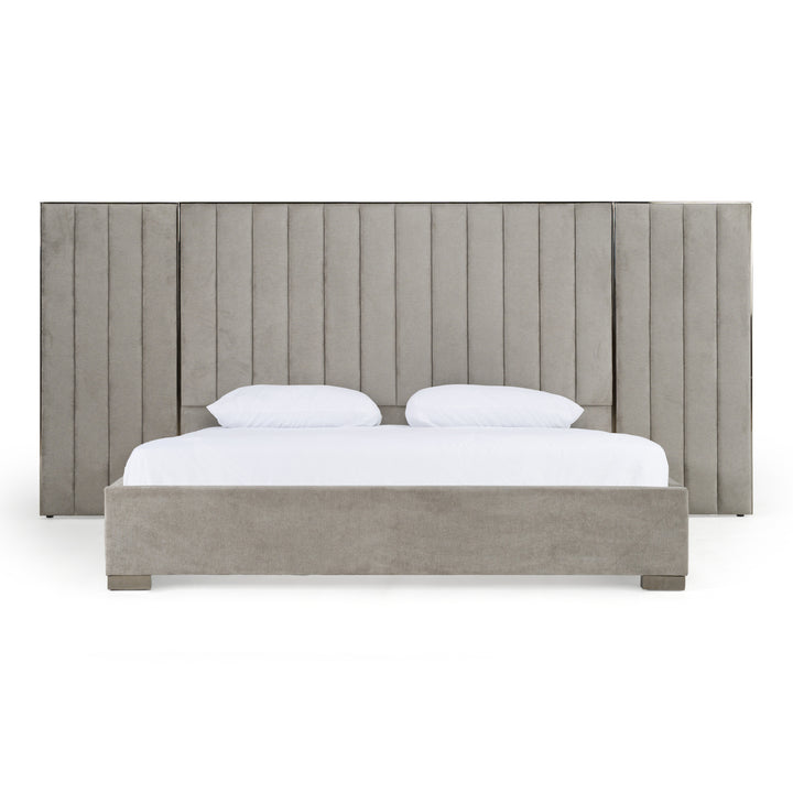 Buckley - Modern Grey &amp; Black Stainless Steel Bed