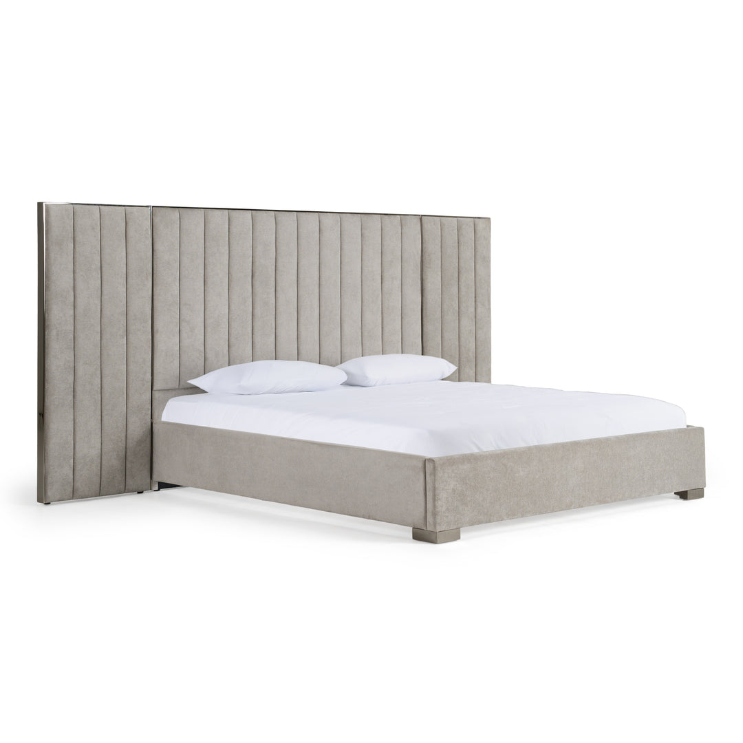 Buckley - Modern Grey  and  Black Stainless Steel Bed