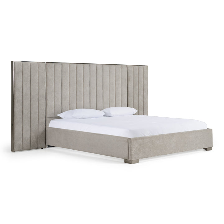 Buckley - Modern Grey &amp; Black Stainless Steel Bed