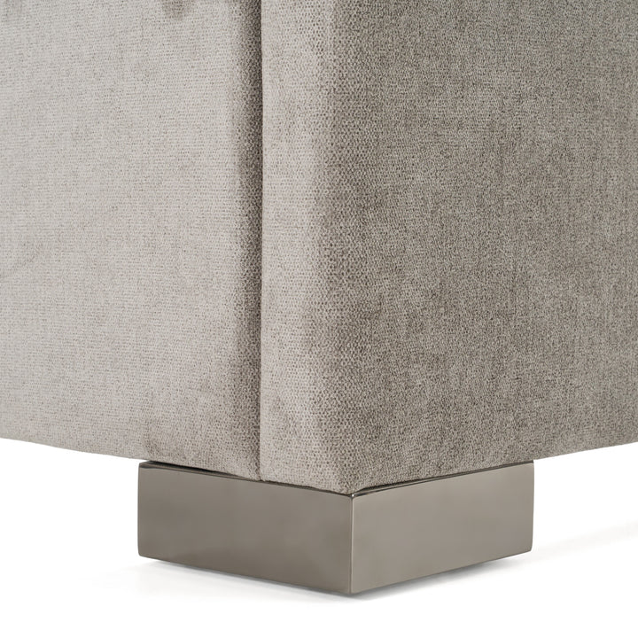 Buckley - Modern Grey &amp; Black Stainless Steel Bed