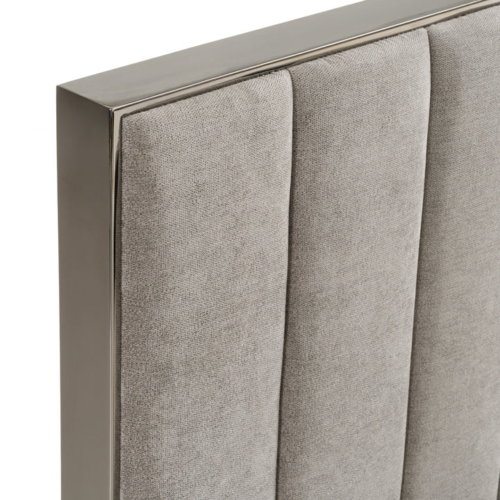 Buckley - Modern Grey &amp; Black Stainless Steel Bed