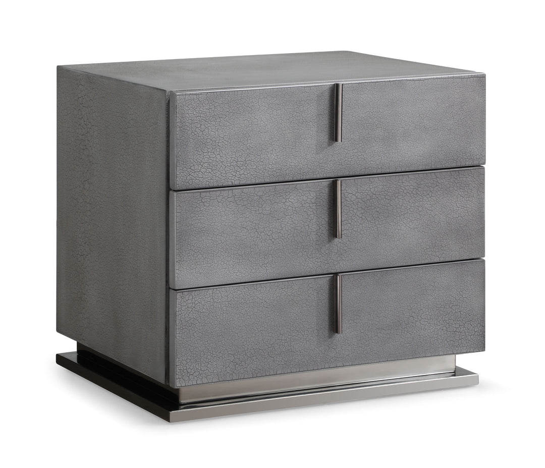 Buckley Modern Cracked Grey 3-Drawer Nightstand