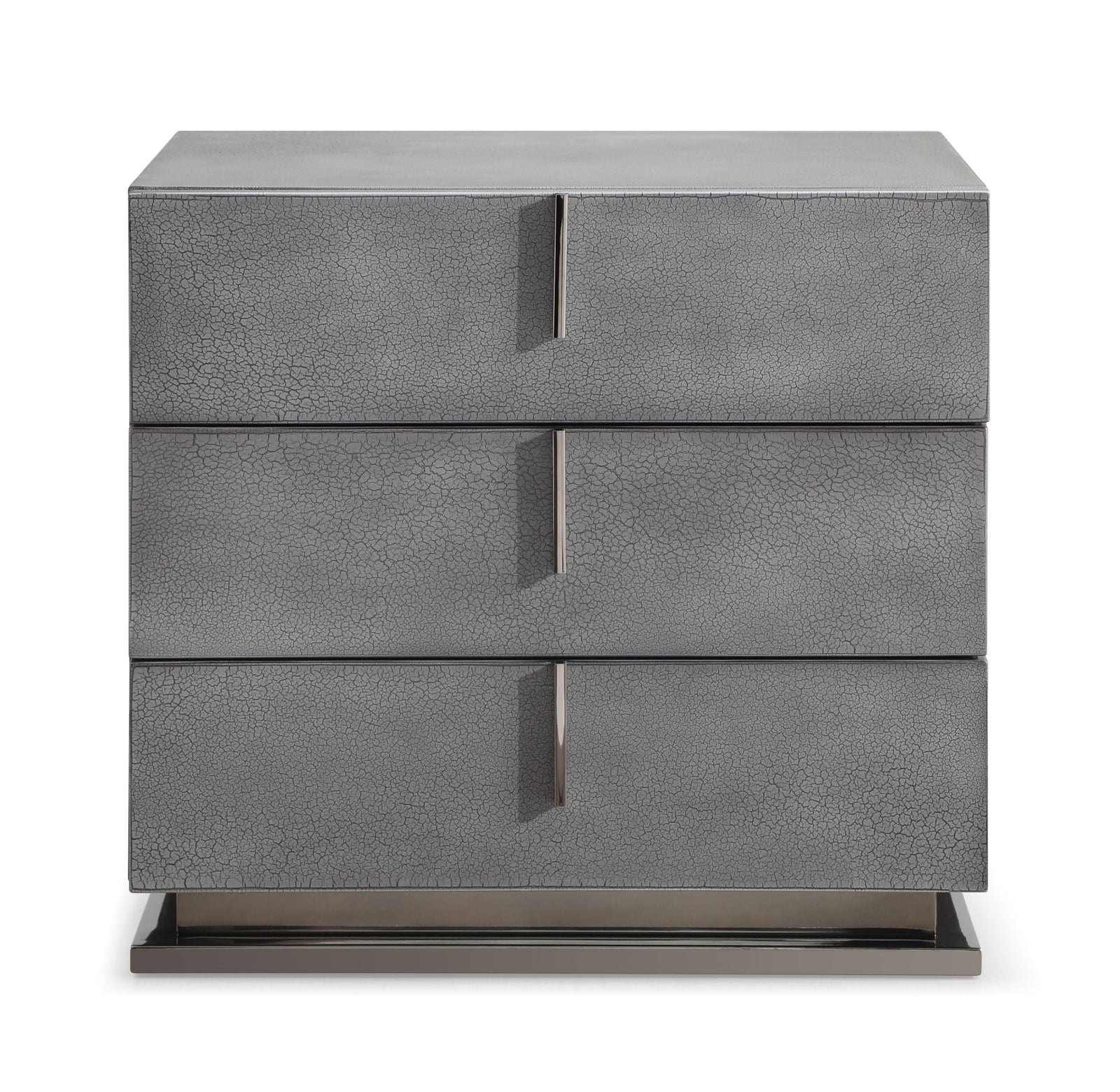 Buckley Modern Cracked Grey 3-Drawer Nightstand