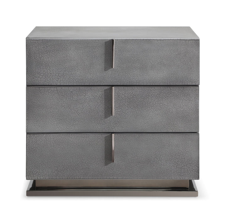 Buckley Modern Cracked Grey 3-Drawer Nightstand
