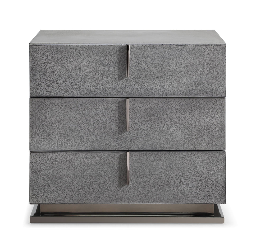 Buckley Modern Cracked Grey 3Drawer Nightstand