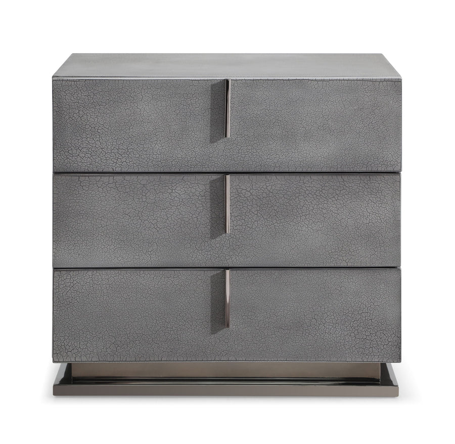 Buckley Modern Cracked Grey 3-Drawer Nightstand
