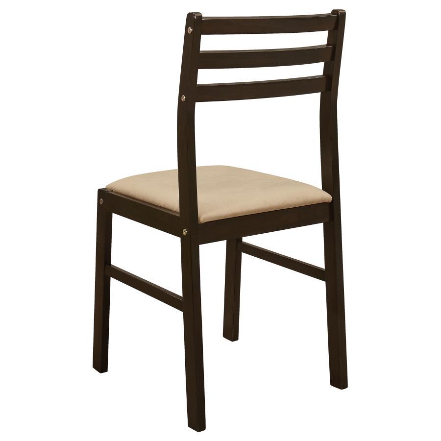 Bucknell - 3 Piece Round Drop Leaf Dining Table Set - Cappuccino 3 - Piece Dining Room Set modern furniture Contempo Furniture