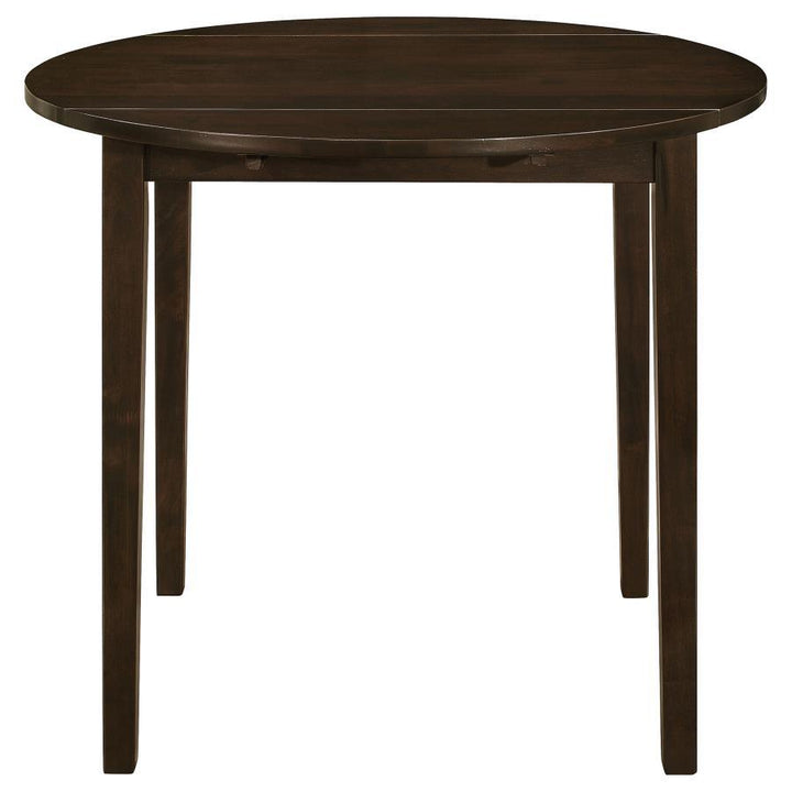 Bucknell - 3 Piece Round Drop Leaf Dining Table Set - Cappuccino 3 - Piece Dining Room Set modern furniture Contempo Furniture