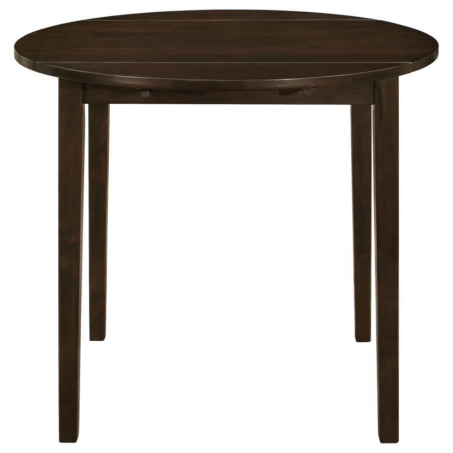 Bucknell - 3 Piece Round Drop Leaf Dining Table Set - Cappuccino 3 - Piece Dining Room Set modern furniture Contempo Furniture