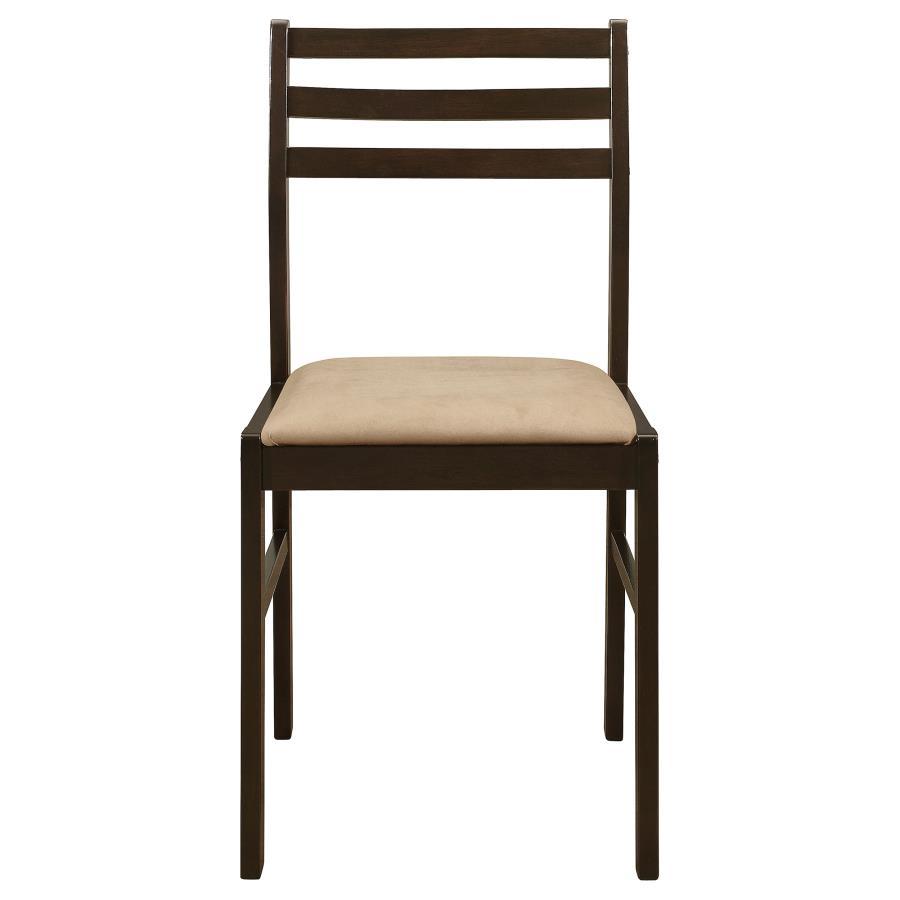 Bucknell - 3 Piece Round Drop Leaf Dining Table Set - Cappuccino 3 - Piece Dining Room Set modern furniture Contempo Furniture