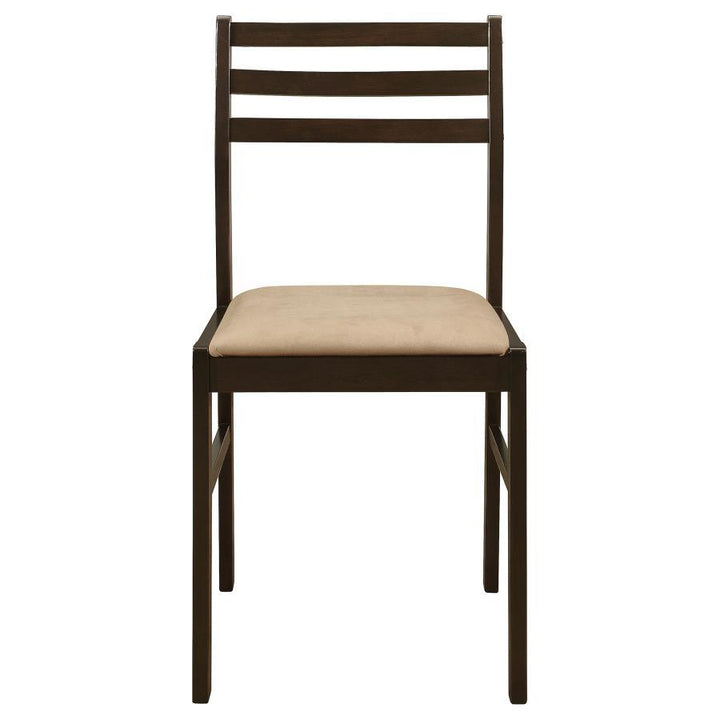 Bucknell - 3 Piece Round Drop Leaf Dining Table Set - Cappuccino 3 - Piece Dining Room Set modern furniture Contempo Furniture