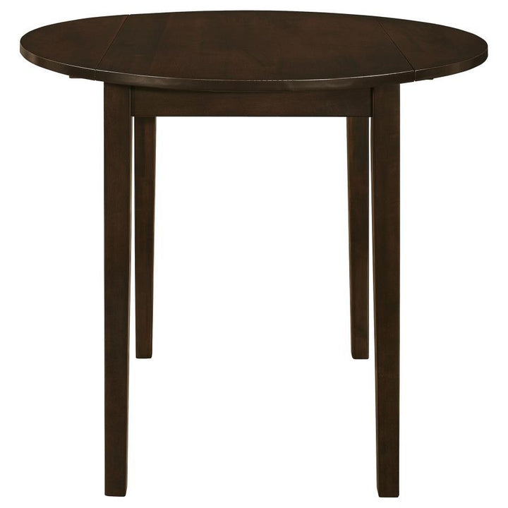 Bucknell - 3 Piece Round Drop Leaf Dining Table Set - Cappuccino 3 - Piece Dining Room Set modern furniture Contempo Furniture