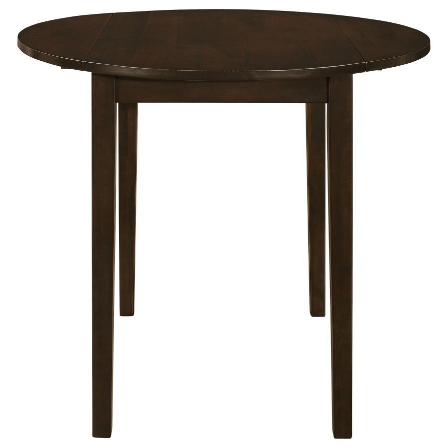 Bucknell - 3 Piece Round Drop Leaf Dining Table Set - Cappuccino 3 - Piece Dining Room Set modern furniture Contempo Furniture