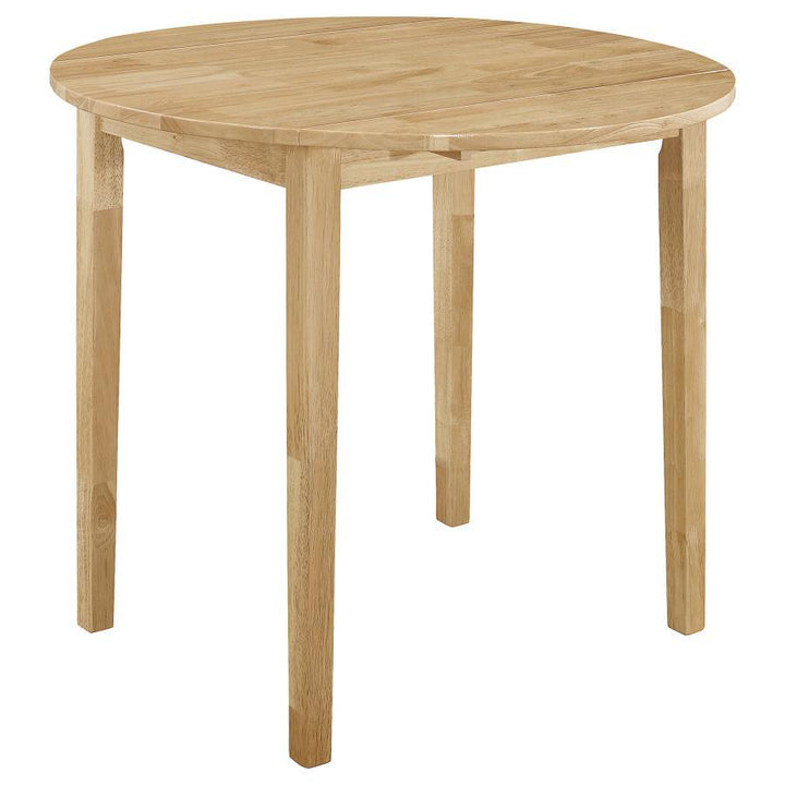 Bucknell - 3 Piece Round Drop Leaf Dining Table Set - Natural 3 - Piece Dining Room Set modern furniture Contempo Furniture